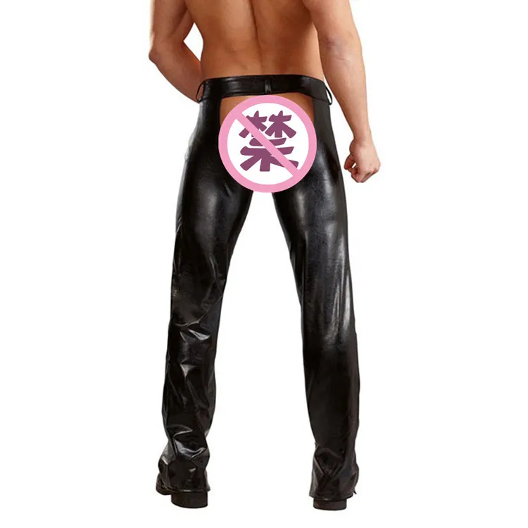 Брюки мужские из искусственной кожи экзотическое нижнее белье облегающие штаны