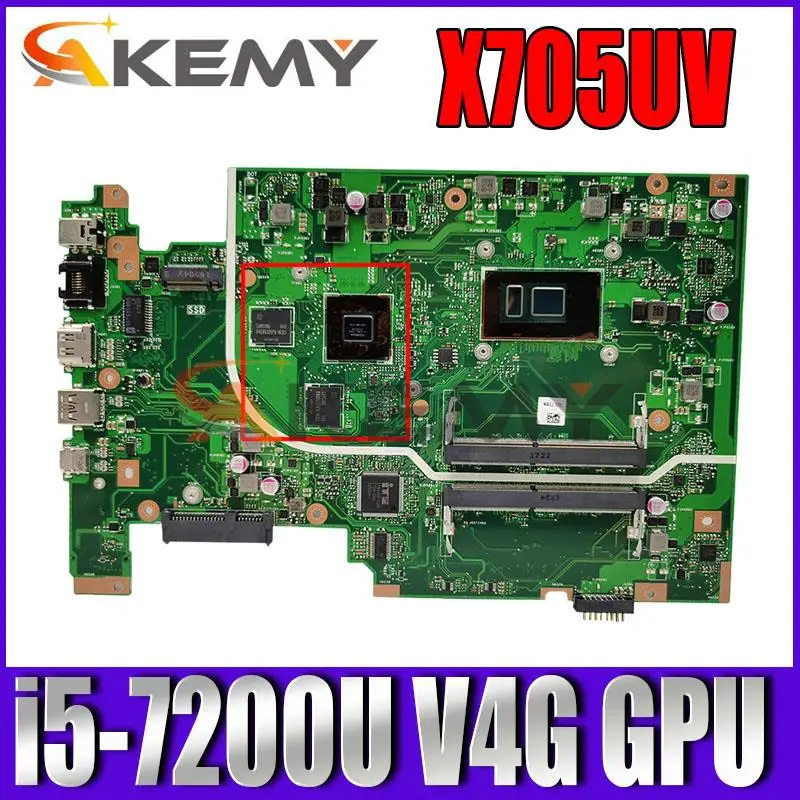 

X705UV MB i5-7200U V4G GPU Mainboard For ASUS X705UVR X705UQ X705UB X705UD X705UDR X705UN X705U Laptop Motherboard