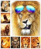 cool lion in sunglasses 5d diy full square and round diamond painting embroidery cross stitch kit wall art handcraft home decor