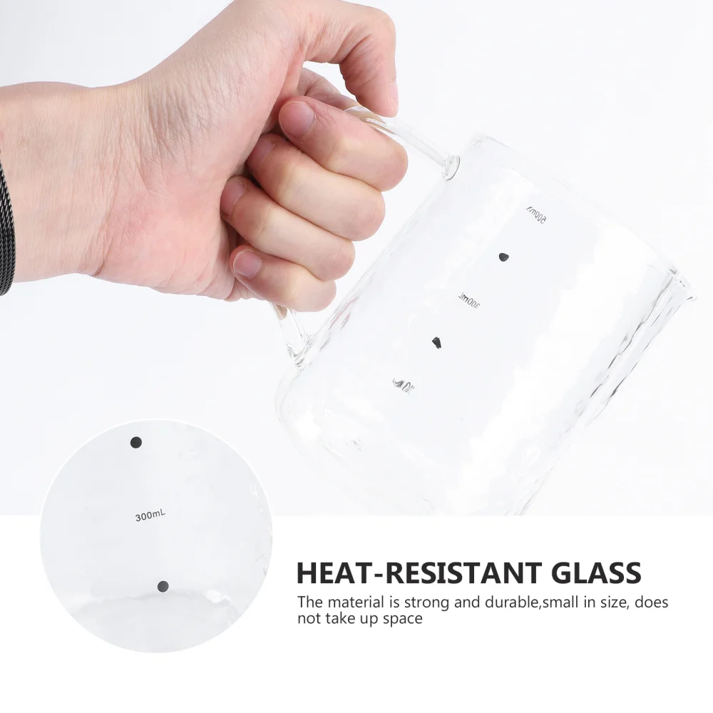 

1PC 500ml Measuring Cup Glass Measurement Scales Cup Frothing Cup with Handle