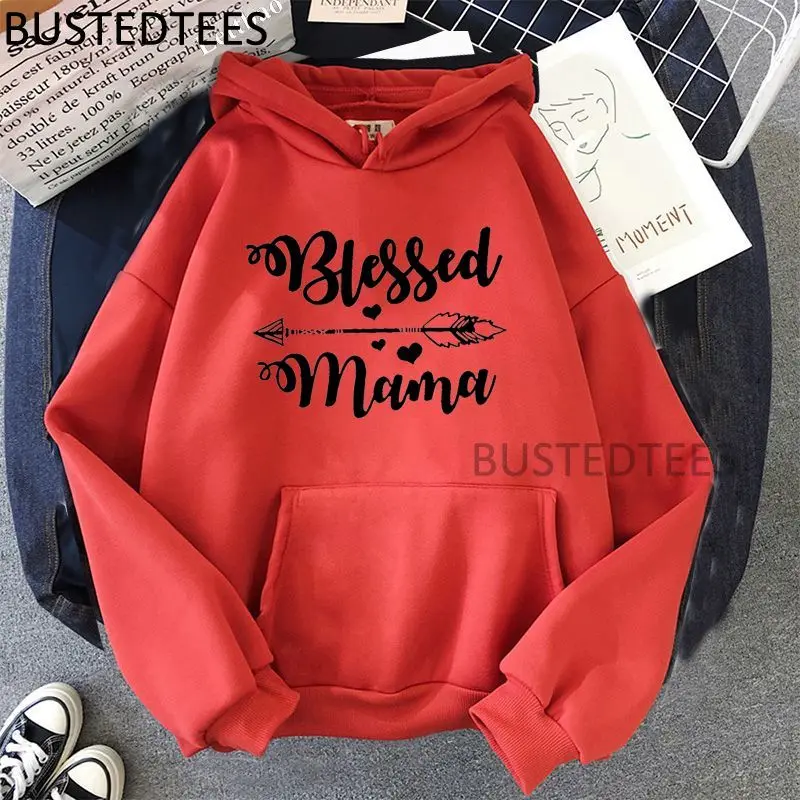 

Blessed Mama Letter Print Hoodies Casual Women Hoodies Vintage Print Hoodies New Fashion Hoodies Women Long Sleeve Sweatshirts