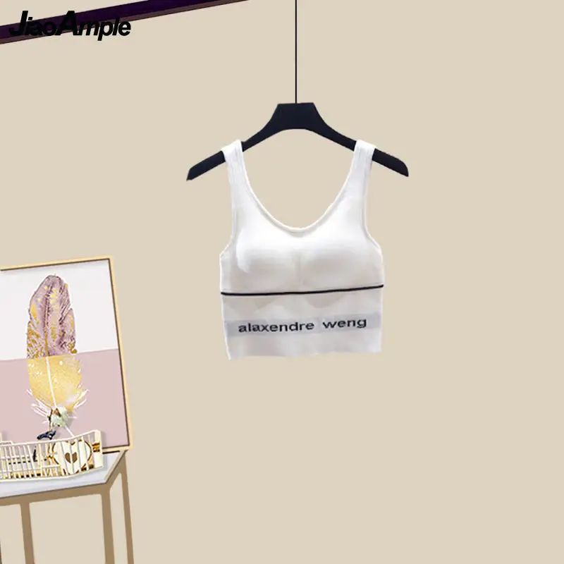 Women's Fashion 3 Pcs Clothing Set Summer 2022 Casual Joker Loose Shirt+Vest+High Waist Denim Pants Suit Lady Trendy Streetwear