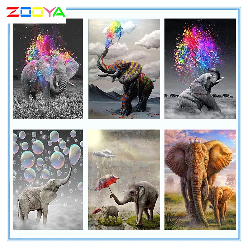 Полноразмерная 5D алмазная живопись со слоном вышивка крестиком распродажа