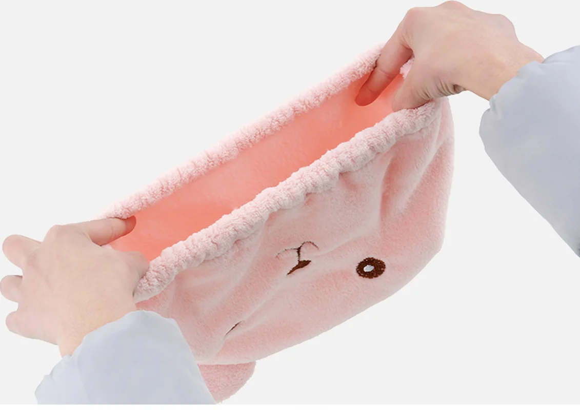 Новый милый медведь для ванной Кепки мягкой микрофибры тюрбан шапка быстрой