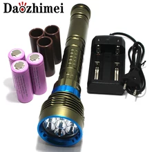 70W 8000Lm 7xXM-L2 LED Diving Flashlight 100M Diver Flash Light Waterproof Torch Lanterna+3x26650 Battery+Charger Lamps