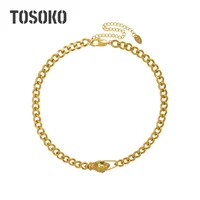 tosoko stainless steel jewelry snake head green zircon necklace bracelet womens fashion collar bracelet bsp1049 bse248