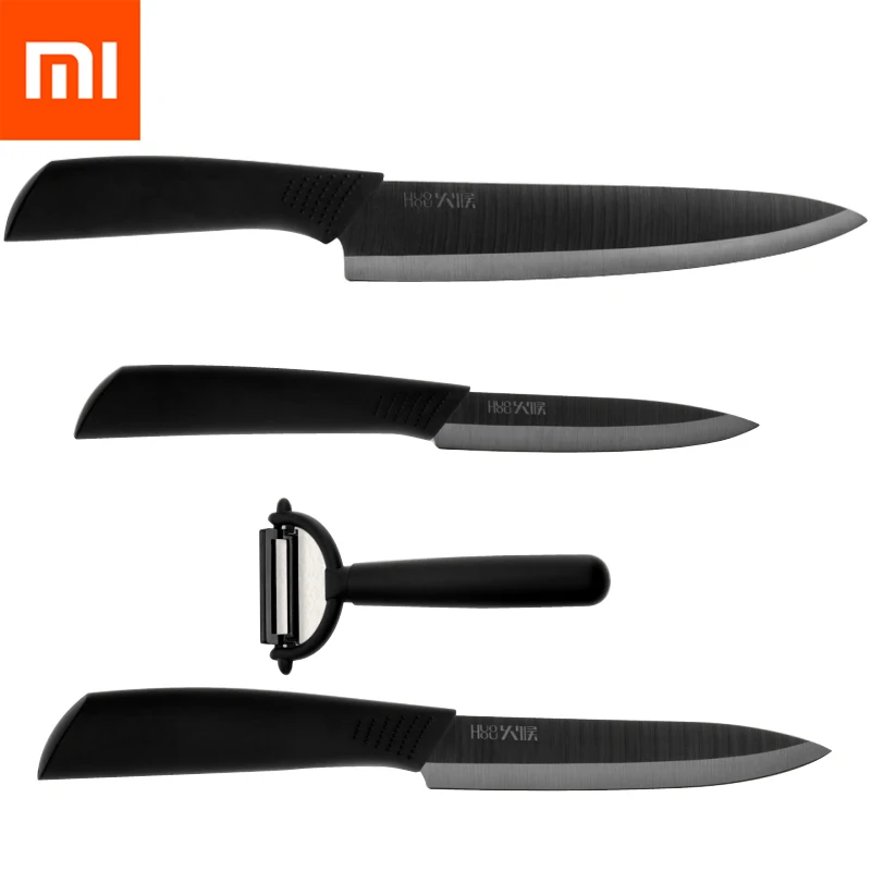 

Original Xiaomi Mijia Smart Home Huohou Kitchen Knife Mijia Nano-Ceramic Knives Cook Set 4 6 8 Inch Furnace Thinner for Family