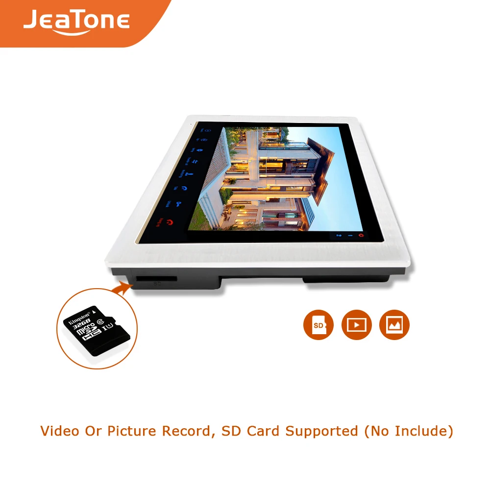 Видеодомофон с 10 дюймовым экраном интерком для квартиры дверной звонок ИК