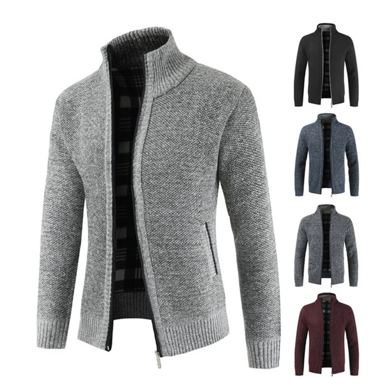 Hemiks, мужская повседневная куртка, зимняя, с капюшоном, Weatshirts, кардиган на молнии, с длинным рукавом, мужские вязаные пальто, куртка на молнии, кардиганы