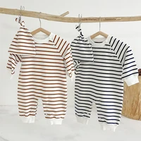 korean style spring autumn baby boys girls clothes newborn baby stripe cotton long sleeve jumpsuithat toddler baby girl romper