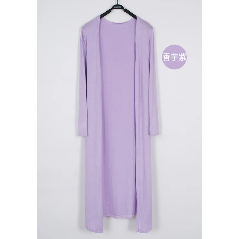 Кардиган женский летний длинный тонкий шаль из модала с длинным рукавом 2020