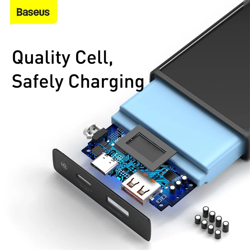 

Baseus Mini Power Bank 20000mAh 22.5W Quick Charging External Battery Charger Digital Display PD QC Fast Charge Power Bank
