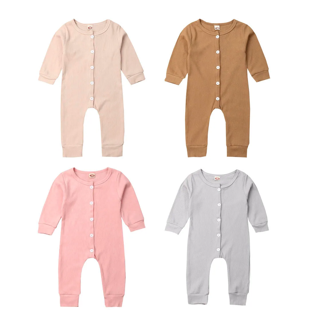 US STOCK Newborn Kids Baby Girl Boy Long Sleeve Romper Bodysuit Jumpsuit Playsuit Outfit | Мать и ребенок