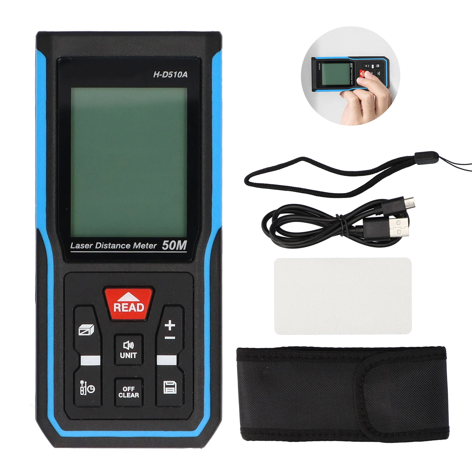 

H-D510A H-D710A H-D100A Laser Distance Meter Digital Rangefinder 100/70/50m Electric Level Ruler Range Finder Building Measuring