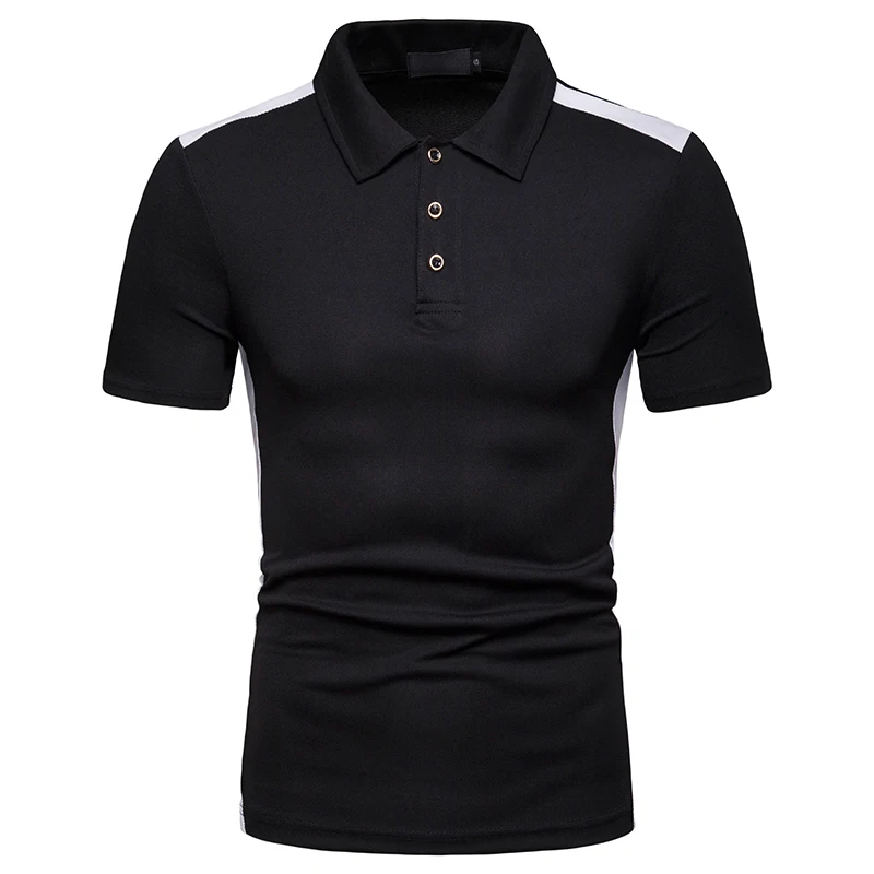 

New Fashion Summer Men's Individual Character Match Color Short Sleeve Polo, Loose Casual Lapel Striped Short Sleeve Polo
