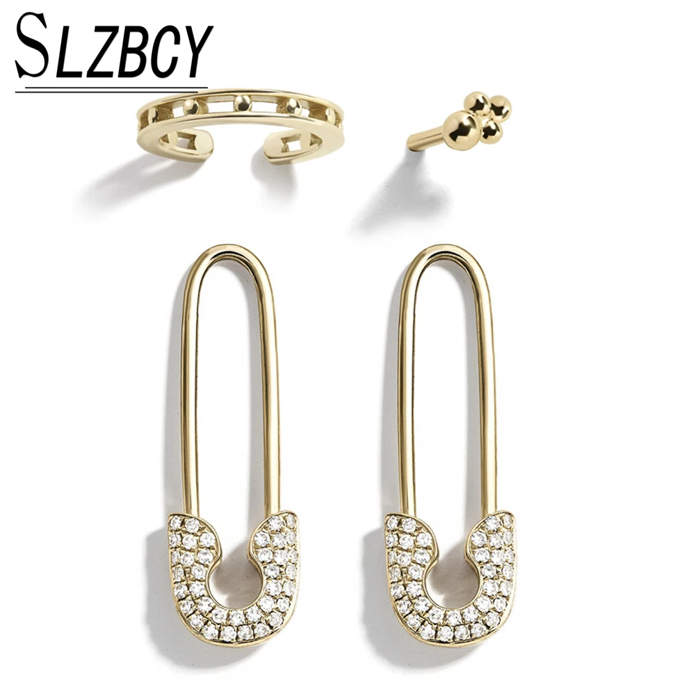 Модные серьги гвоздики со стразами набор из 4 шт./лот женские готические длинные