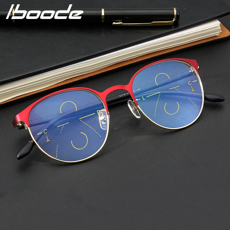 IBOODE круглые прогрессивные очки для чтения женщин и мужчин обесцвечивание