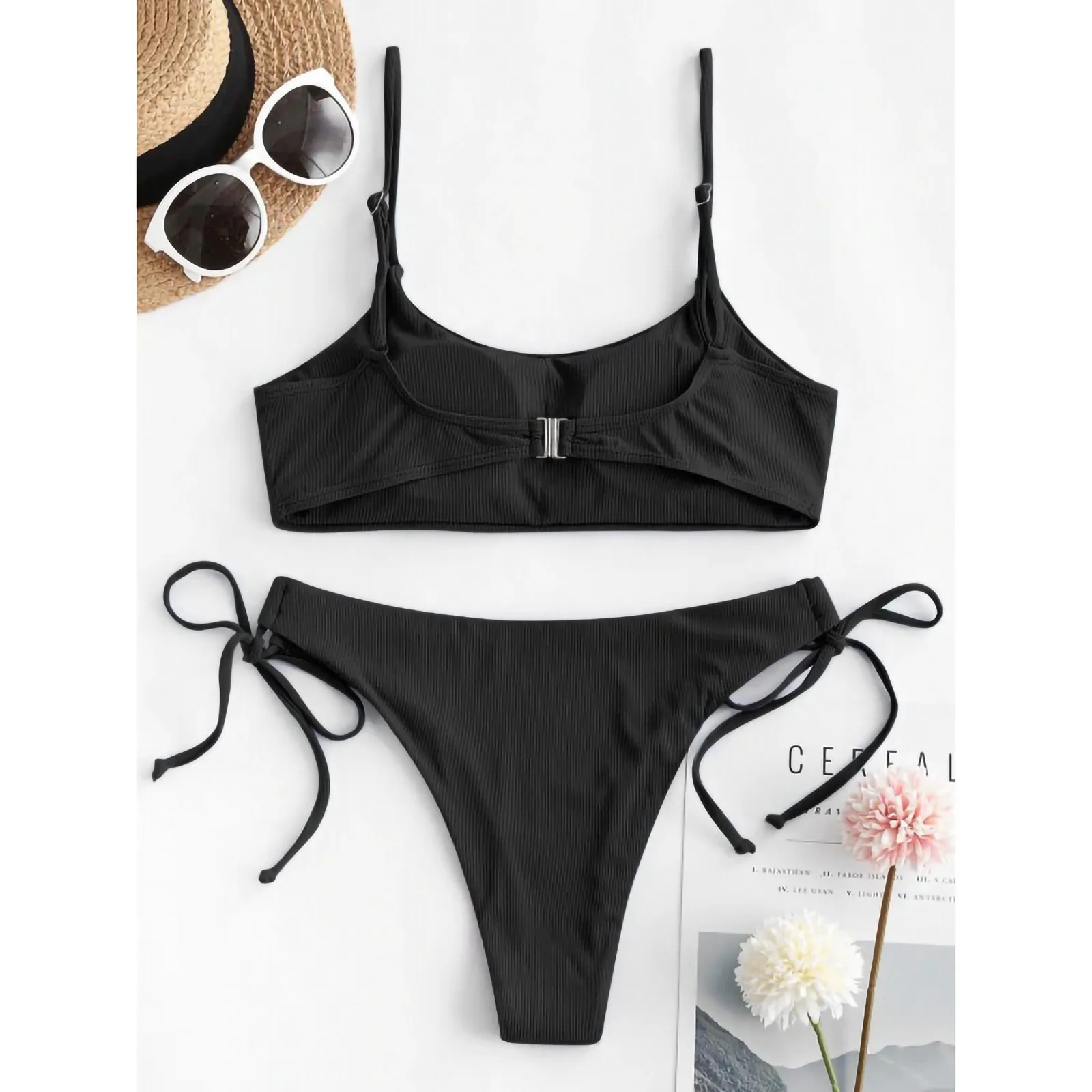 

Women Sexy Bandeau Bikini Set 2021 High Cut Brazilian Swimwear Solid Backless Bandage Bikinis Maillot De Bain Biquini Swimsuit