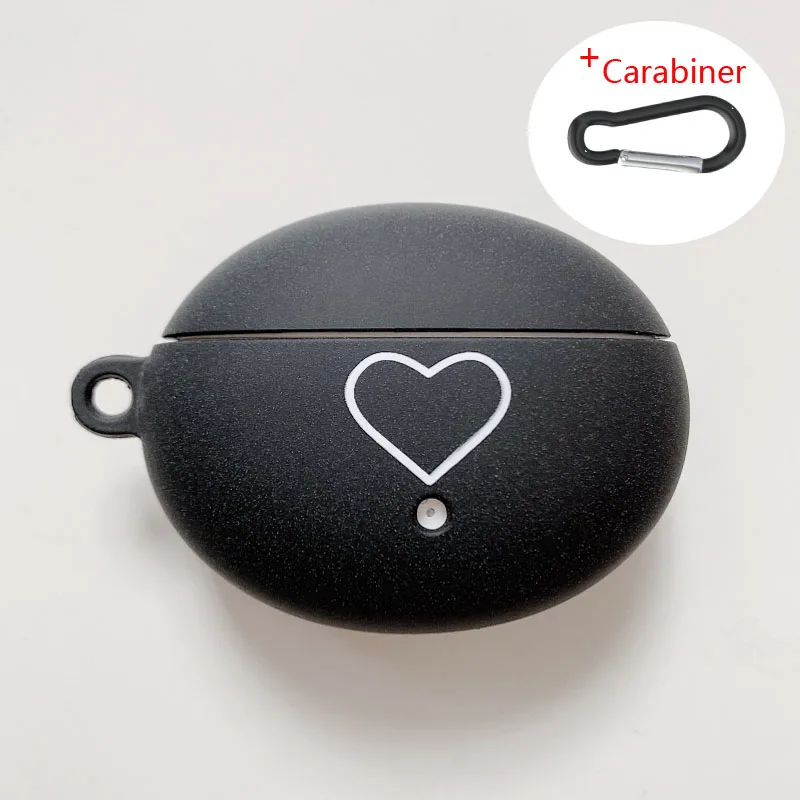

for Huawei Freebuds 4i hard shell love frosted earphone sleeve, suitable for Freebuds 4i earphone accessory carabiner