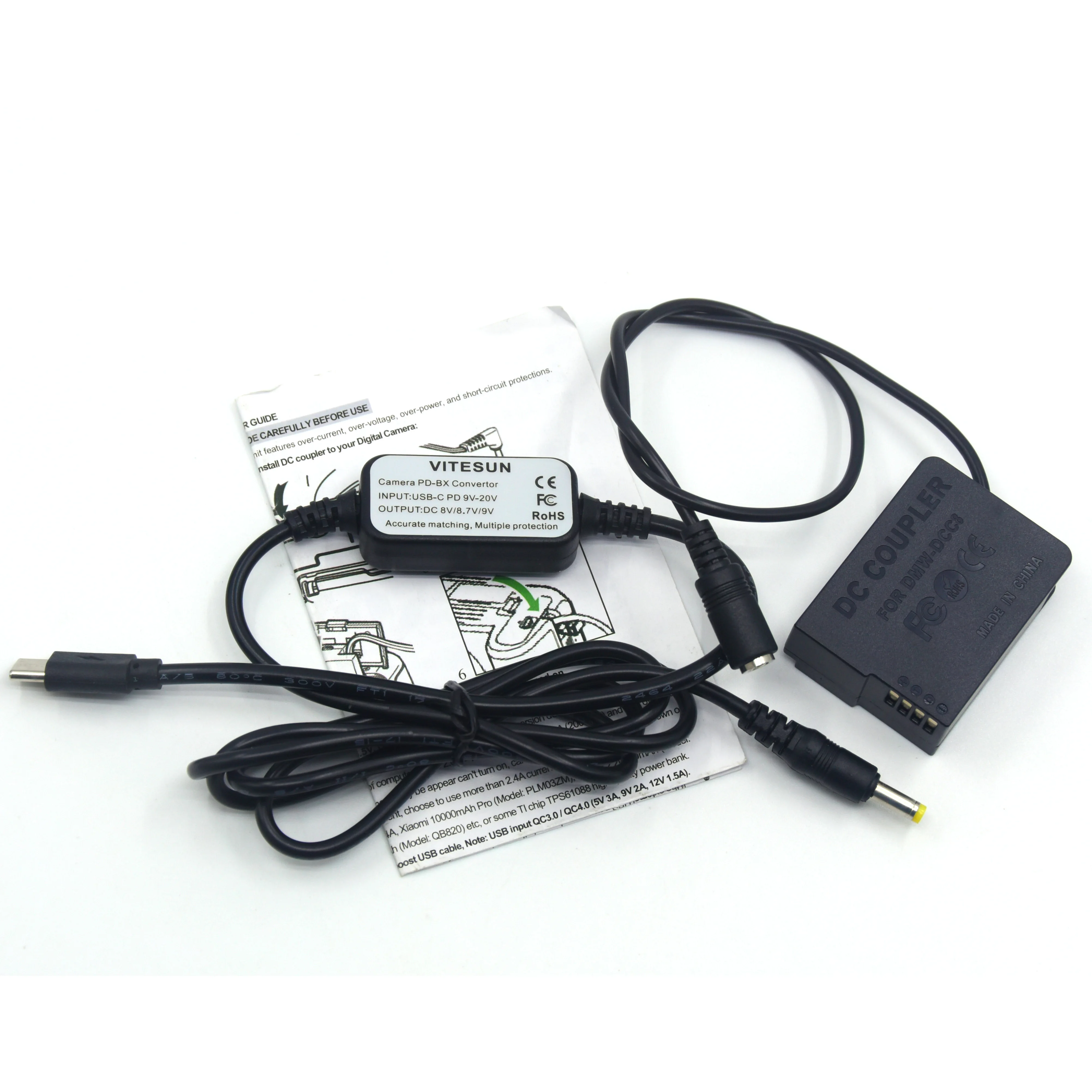 USB-C PD адаптер кабель AC8 + DCC8 DMW-BLC12 пустышка батарея для Lumix DMC-FZ1000 FZ2000 FZ200 FZ300 G7 G6 GX8 GH2