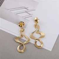korean statement earrings for women 2021 fashion vintage black arcylic gold geometric tassel drop earings female brincos jewelry