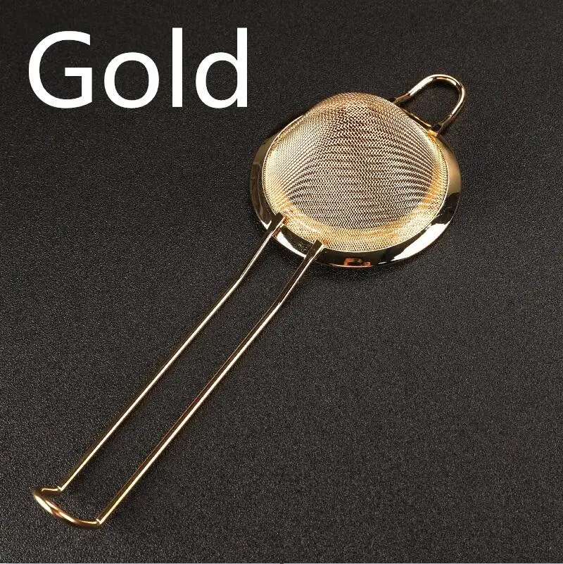Gold Нержавеющая сталь Julep проволока мелкая сетка масло боярышника медь коктейльное ситечко высокое качество сито дуршлаги DIY кухонные инструменты - Цвет: Gold