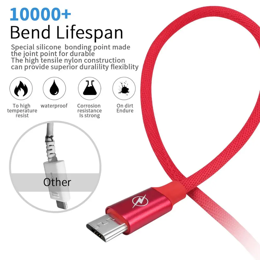Бесплатная доставка кабель Micro USB для зарядного устройства [сертифицирован Apple MFi]