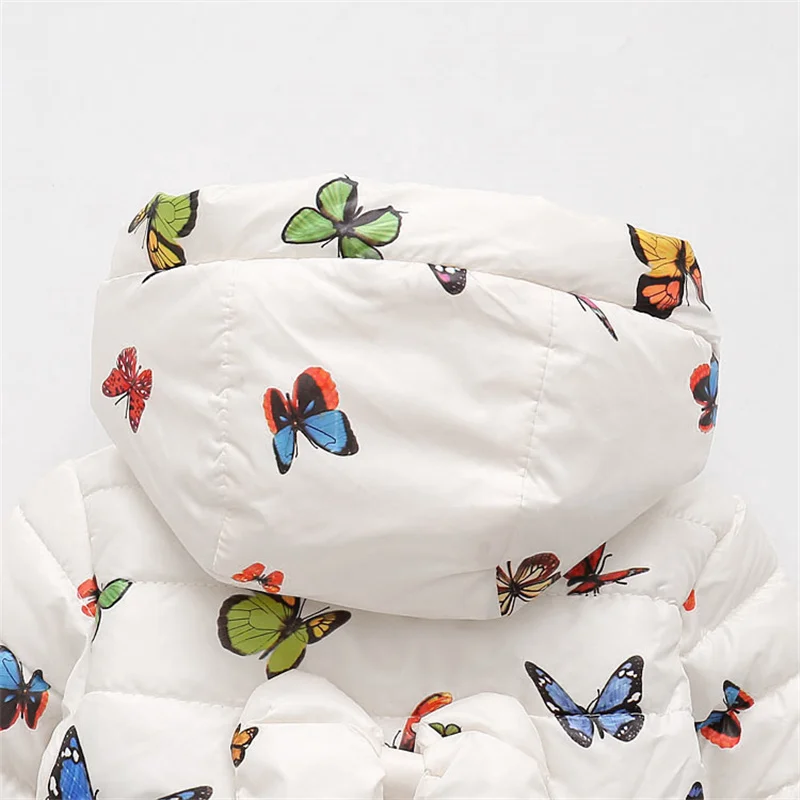Куртки для маленьких девочек красивая куртка с бабочками зимняя детская одежда