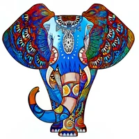 new rainbow blue elephant wooden puzzle unique original design craft excellent couple birthday gift a3 a4 a5 3d jigsaw diy toy