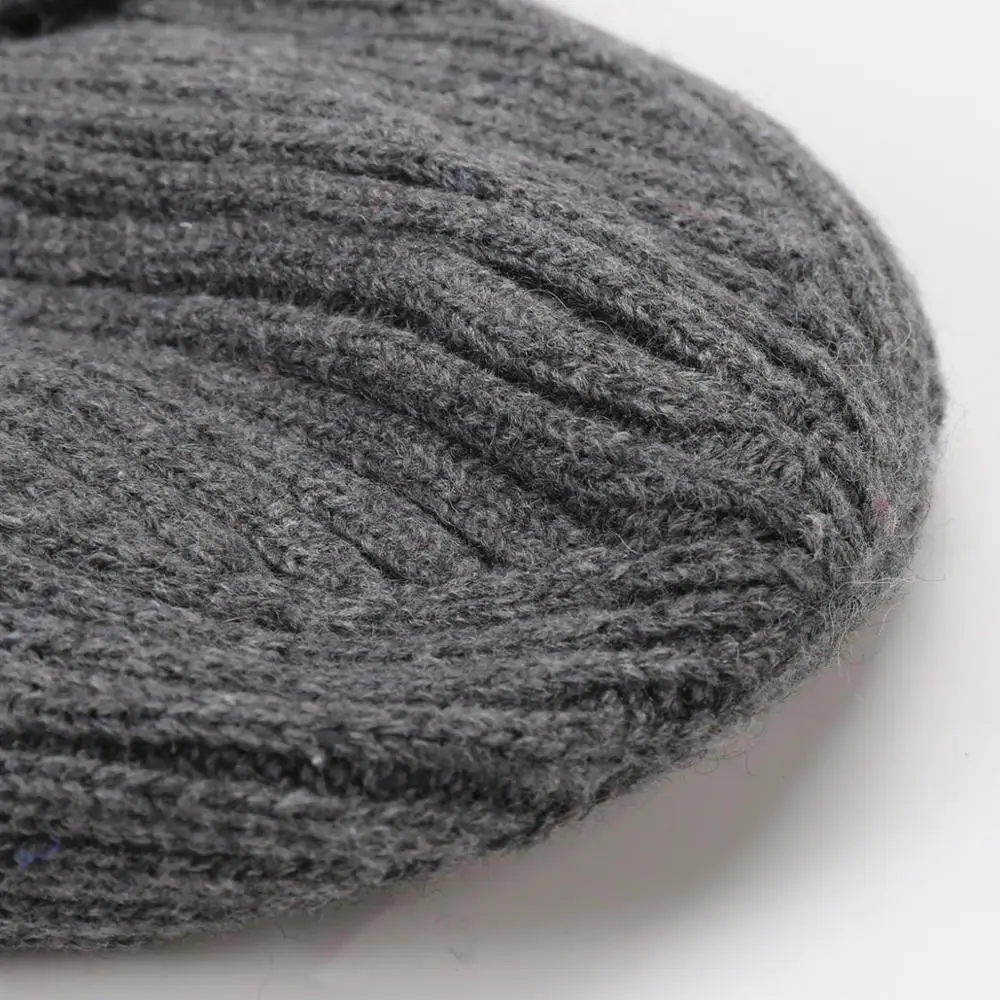 Женская простая вязаная шапка осенняя и зимняя женская модная из Ангорского меха