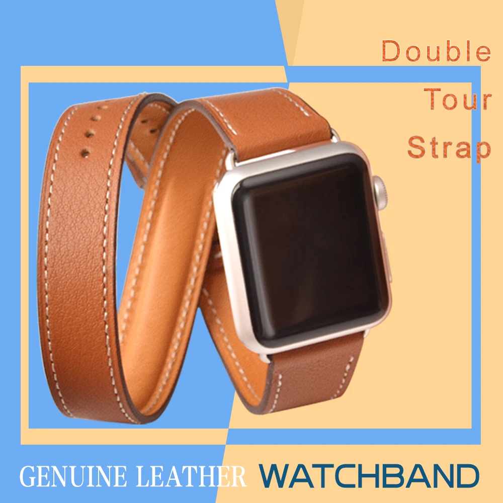 Kebitt натуральная кожа двойной тур полосы для apple watch серии 5 4 3 2 1 iwatch ремешок 38 40 мм 42 44 мм ремень для мужчин и женщин