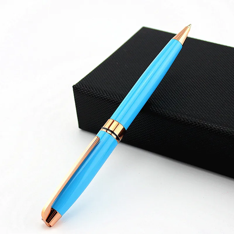 Высококачественная свежая шариковая ручка небесно-голубого и розового золота с