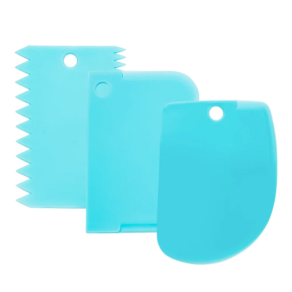 

Baking Pastry Dessert Tools Scraper 3-piece Plastic Polygon Serrated Scraper Cake Cream Chocolate Scraper Cutter Kichen Tool
