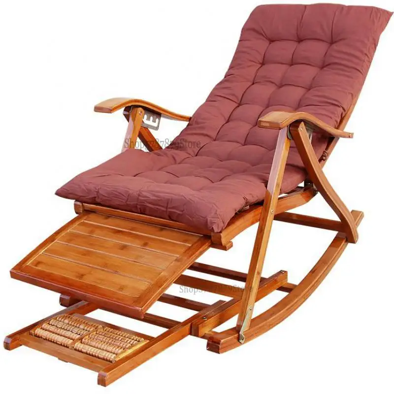 Бамбуковое кресло качалка для дома и балкона складное взрослых Siesta отдыха легкое