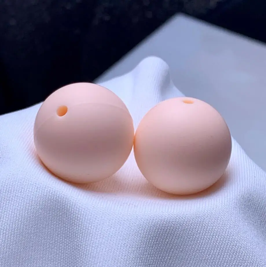 coral pink Новинка! 15 мм круглые бусины, 100 шт./лот, силиконовые бусы для прорезывания зубов, 30 цветов, силиконовые бусины для детского жевания без бисфенола - Цвет: coral pink
