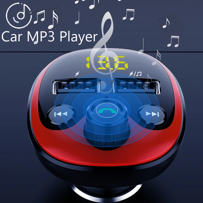 JINSERTA, fm-передатчик, Aux модулятор, Bluetooth 5,0, громкая связь, автомобильный аудио MP3 плеер, двойной USB, автомобильное зарядное устройство, поддержка TF, U диск