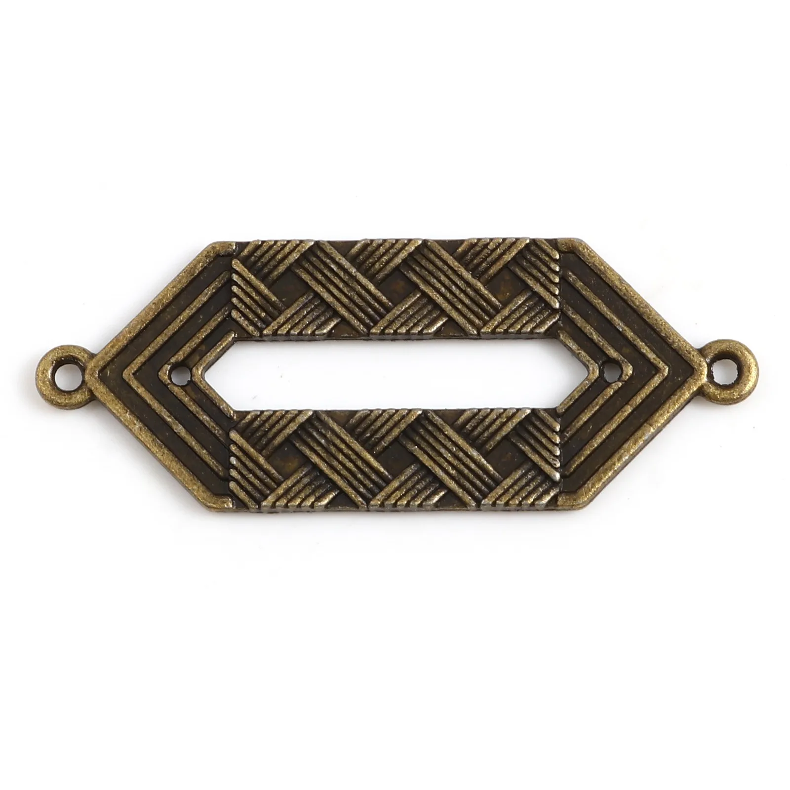 

Vintage Metal Connectors Polygon Antique Bronze Stripe Charms DIY Making Bracelets Necklace Women Jewelry Gifts 45mmx17mm,10PCs