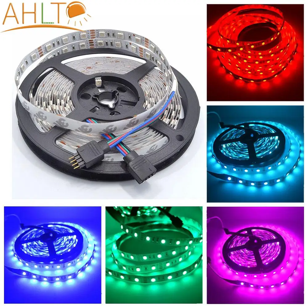 

5m/lot LED Strip Lights RGB 5050 DC 12V 300 LEDs Flexible Tape Tape Wall Lamp Neon Night Light Ambient Light for Home Decoration