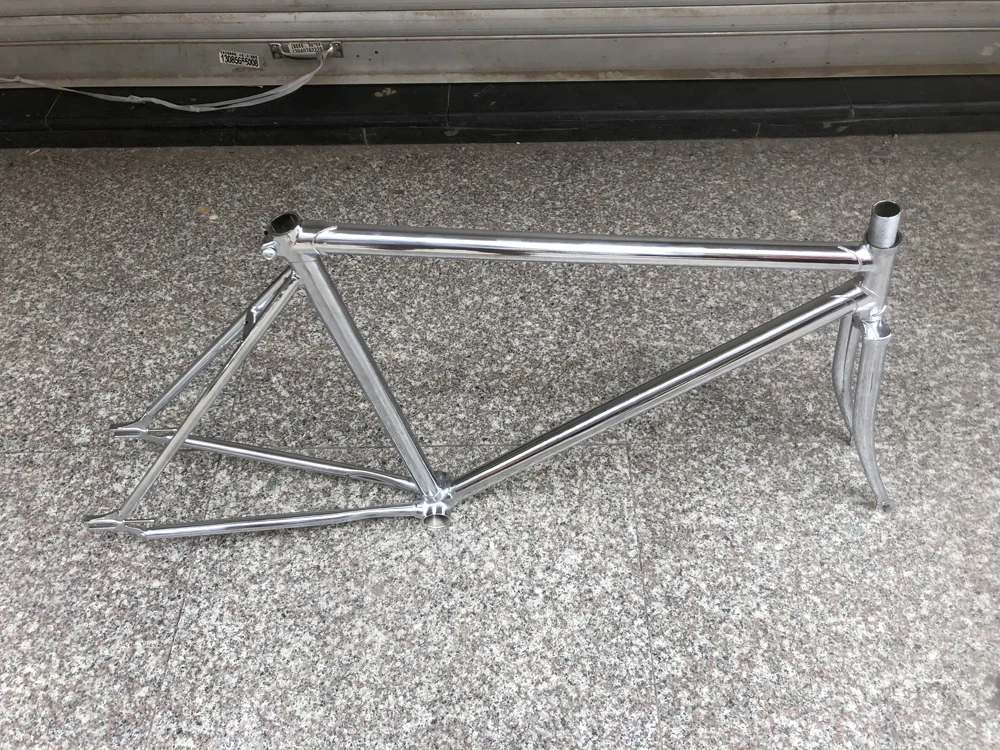 700C bicicleta fixie gear велосипедная Рама с серебряным покрытием винтажная велосипедная Рама 52 см односкоростная велосипедная Рама из стали с вилкой