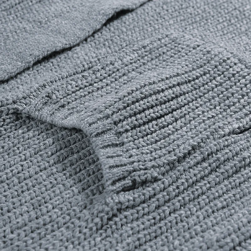 Осенне-зимний длинный женский кардиган вязанный с рукавом 2019 вязаный