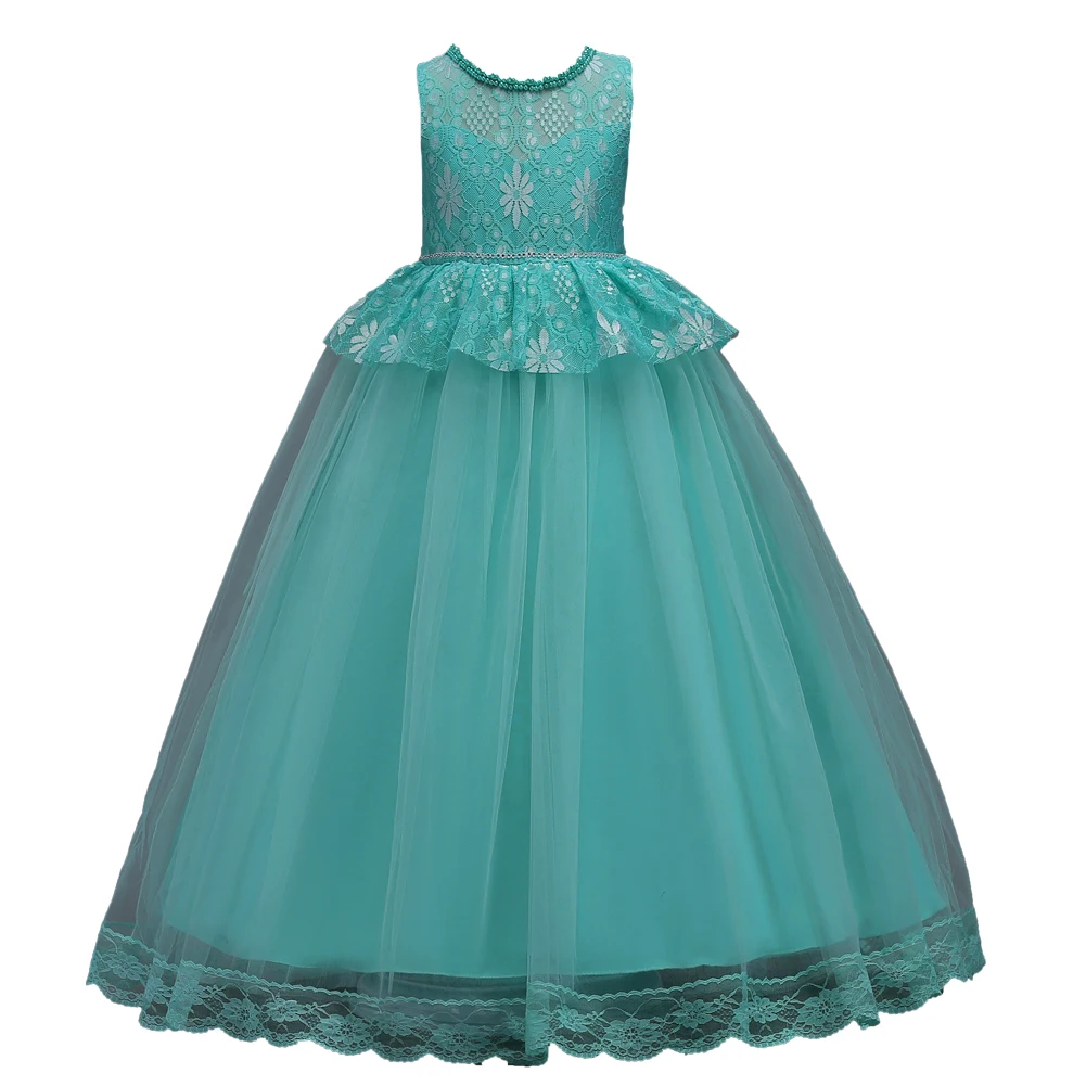 Новинка 2019 дизайнерское платье принцессы с двойным жемчугом для девочек