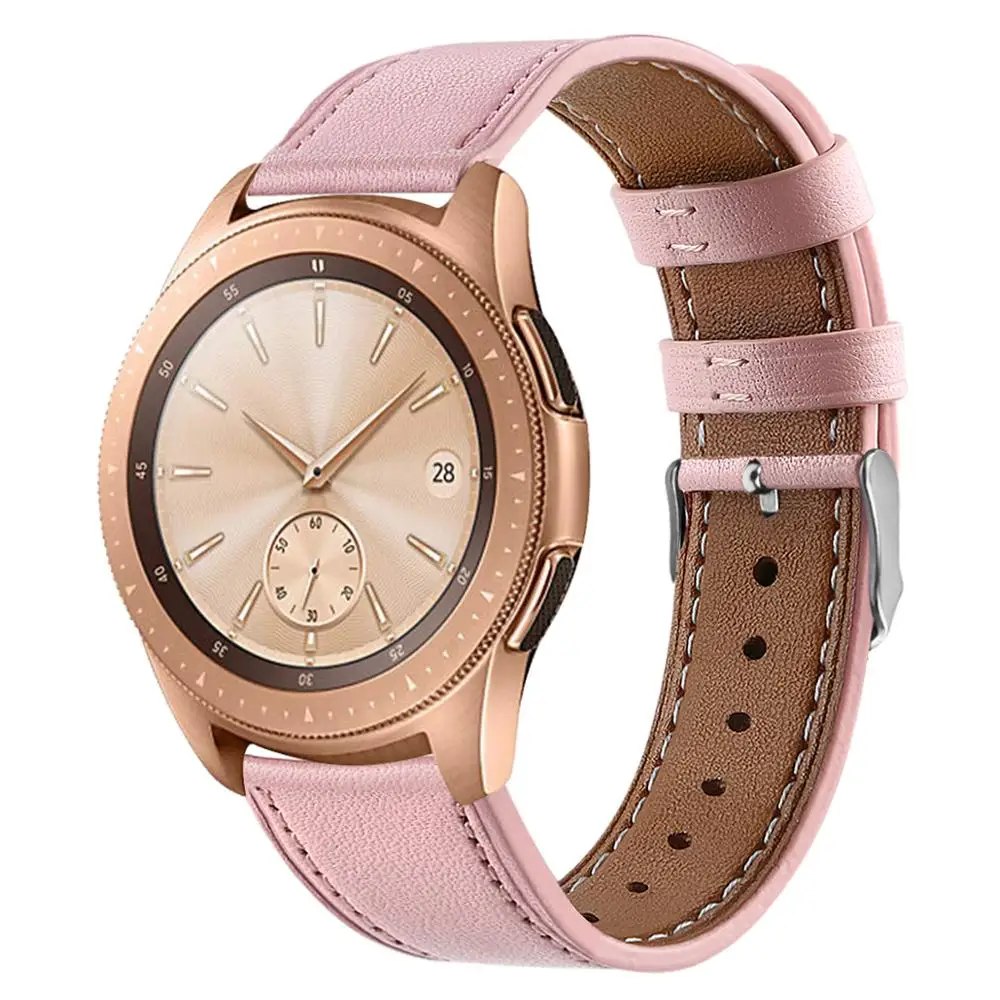 Ремешок кожаный для Samsung Galaxy Watch Active браслет из натуральной кожи Gear S2 classic Huawei Huami