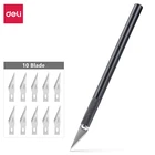 Набор инструментов для ремонта Deli нож для скальпеля, гравировальные ремесленные ножи + 10 лезвий