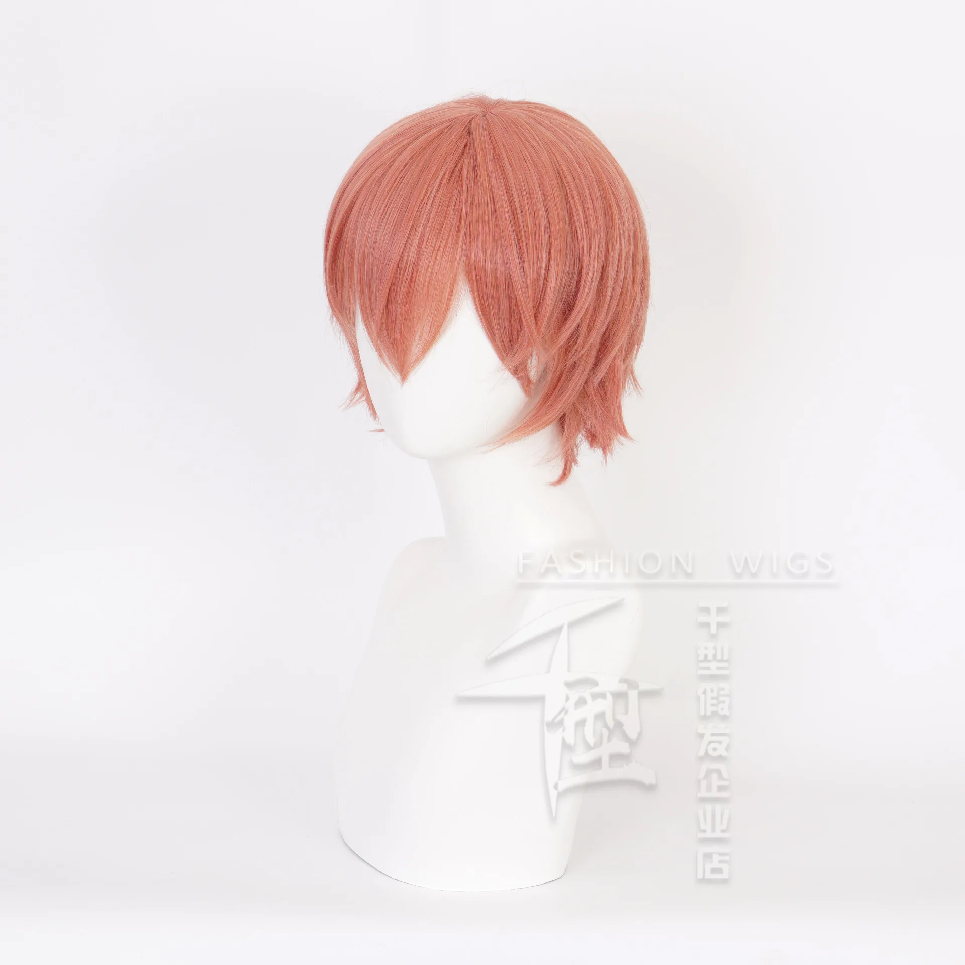 Аниме Sayori косплей парик короткий оранжевый красный для волос тепловое волокно