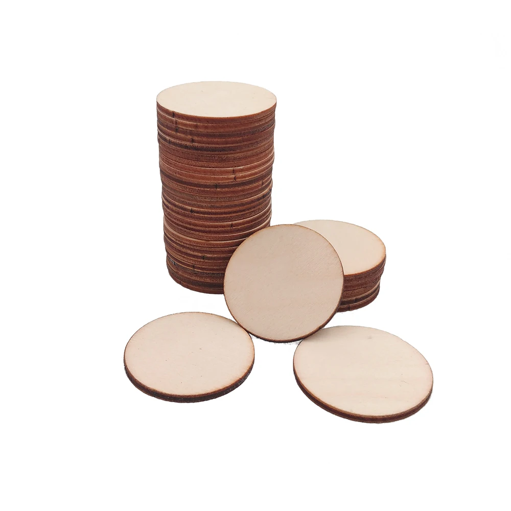 5pcs 100mm 4inch Christmas Ornaments Wood DIY Small Discs Circles Painting Round Pine Slices Wedding Party Decor | Дом и сад