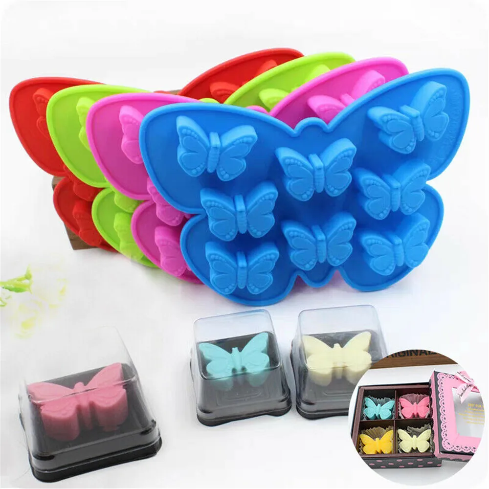 

1Pcs 3D 8 Butterfly Silicone Mould DIY Fondant Topper Mold Cake Decorating Tools Chocolate Candy Baking Gift