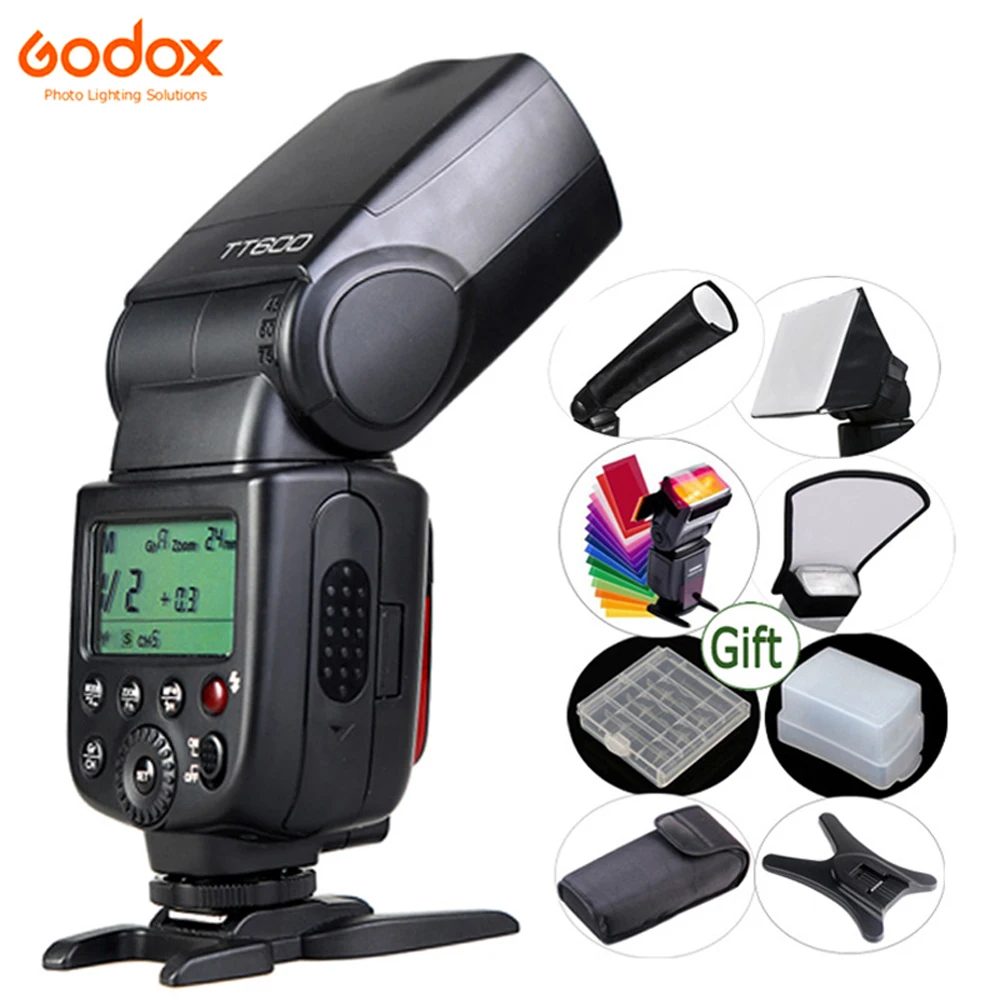 Купи GODOX TT600 GN60 Flash Light Master Slave Speedlite 2.4G Wireless System for DSLR Camera Canon Nikon Pentax Olympus Fuji Sony за 4,140 рублей в магазине AliExpress