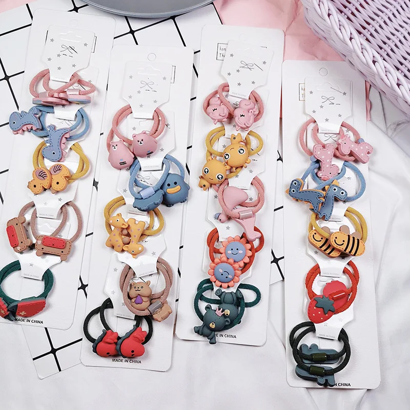 10 шт. Мультяшные резиновые повязки для волос различных цветов и дизайнов