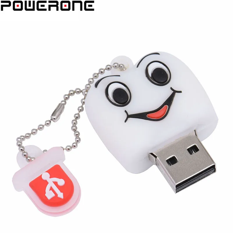 POWERONE Usb 2 0 флеш накопитель с белыми зубами 4 ГБ 8 16 32 64 ГБ|USB флэш-накопители| |