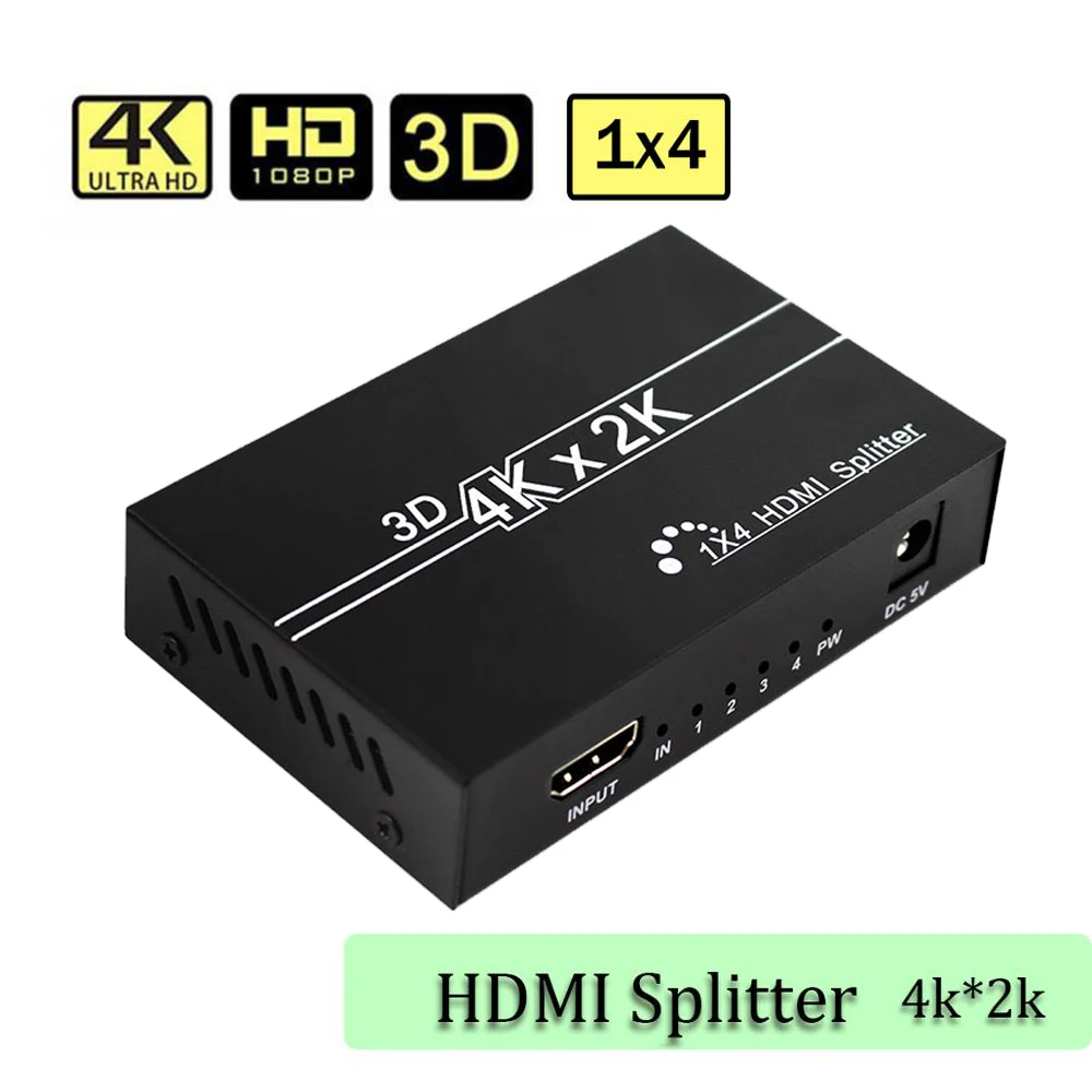 4K HDMI сплиттер Swithcer 1x2 1x4 1x8 1 в 2 выхода Дистрибьютор HDCP 4 1080P с вилкой питания для HDTV